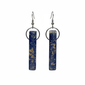 Lapis Lazuli Galactic Bar Earrings - Natural Stone Jewelry